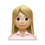 👩🏼‍💼 Emoji Oficinista Mujer: Tono De Piel Claro Medio en LG Velvet.