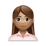 👩🏽‍💼 Emoji Oficinista Mujer: Tono De Piel Medio en LG Velvet.