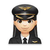 Emoji 👩🏻‍✈️ Pilota Donna: Carnagione Chiara su LG Velvet.