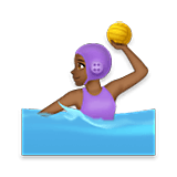 🤽🏾‍♀️ Emoji Mujer Jugando Al Waterpolo: Tono De Piel Oscuro Medio en LG Velvet.