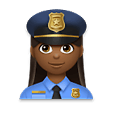 👮🏾‍♀️ Emoji Agente De Policía Mujer: Tono De Piel Oscuro Medio en LG Velvet.