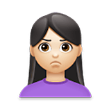 Emoji 🙎🏻‍♀️ Donna Imbronciata: Carnagione Chiara su LG Velvet.