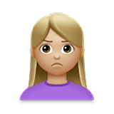 Emoji 🙎🏼‍♀️ Donna Imbronciata: Carnagione Abbastanza Chiara su LG Velvet.