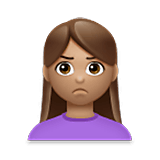 Emoji 🙎🏽‍♀️ Donna Imbronciata: Carnagione Olivastra su LG Velvet.