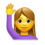 🙋‍♀️ Emoji Mujer Con La Mano Levantada en LG Velvet.