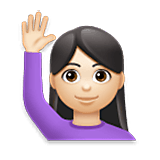 🙋🏻‍♀️ Emoji Mujer Con La Mano Levantada: Tono De Piel Claro en LG Velvet.