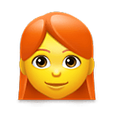 Emoji 👩‍🦰 Donna: Capelli Rossi su LG Velvet.