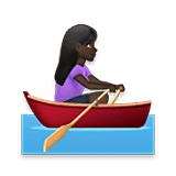 🚣🏿‍♀️ Emoji Mujer Remando En Un Bote: Tono De Piel Oscuro en LG Velvet.