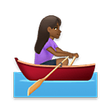 🚣🏾‍♀️ Emoji Frau im Ruderboot: mitteldunkle Hautfarbe LG Velvet.