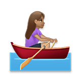 Emoji 🚣🏽‍♀️ Donna In Barca A Remi: Carnagione Olivastra su LG Velvet.