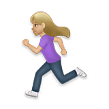 🏃🏼‍♀️ Emoji Mujer Corriendo: Tono De Piel Claro Medio en LG Velvet.