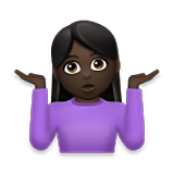 Emoji 🤷🏿‍♀️ Donna Che Scrolla Le Spalle: Carnagione Scura su LG Velvet.