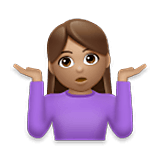 Emoji 🤷🏽‍♀️ Donna Che Scrolla Le Spalle: Carnagione Olivastra su LG Velvet.