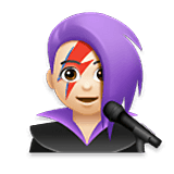 Emoji 👩🏻‍🎤 Cantante Donna: Carnagione Chiara su LG Velvet.