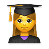 Emoji 👩‍🎓 Studentessa su LG Velvet.