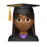 👩🏾‍🎓 Emoji Estudiante Mujer: Tono De Piel Oscuro Medio en LG Velvet.