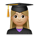 👩🏼‍🎓 Emoji Estudiante Mujer: Tono De Piel Claro Medio en LG Velvet.
