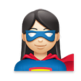 🦸🏻‍♀️ Emoji Superheroína: Tono De Piel Claro en LG Velvet.