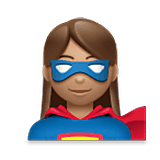 Emoji 🦸🏽‍♀️ Supereroina: Carnagione Olivastra su LG Velvet.