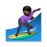 🏄🏿‍♀️ Emoji Mujer Haciendo Surf: Tono De Piel Oscuro en LG Velvet.