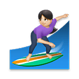 Emoji 🏄🏻‍♀️ Surfista Donna: Carnagione Chiara su LG Velvet.