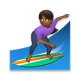 🏄🏾‍♀️ Emoji Mulher Surfista: Pele Morena Escura na LG Velvet.