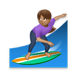 🏄🏽‍♀️ Emoji Mujer Haciendo Surf: Tono De Piel Medio en LG Velvet.
