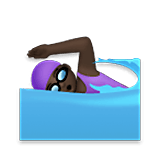 🏊🏿‍♀️ Emoji Mujer Nadando: Tono De Piel Oscuro en LG Velvet.