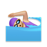 Emoji 🏊🏼‍♀️ Nuotatrice: Carnagione Abbastanza Chiara su LG Velvet.