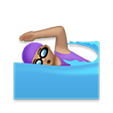 Emoji 🏊🏽‍♀️ Nuotatrice: Carnagione Olivastra su LG Velvet.