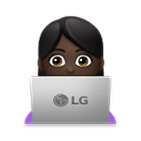 👩🏿‍💻 Emoji Tecnóloga: Tono De Piel Oscuro en LG Velvet.