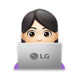Emoji 👩🏻‍💻 Tecnologa: Carnagione Chiara su LG Velvet.