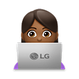👩🏾‍💻 Emoji Tecnóloga: Pele Morena Escura na LG Velvet.