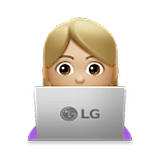 Emoji 👩🏼‍💻 Tecnologa: Carnagione Abbastanza Chiara su LG Velvet.