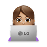 Emoji 👩🏽‍💻 Tecnologa: Carnagione Olivastra su LG Velvet.