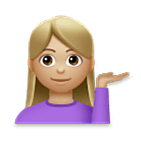 Emoji 💁🏼‍♀️ Donna Con Suggerimento: Carnagione Abbastanza Chiara su LG Velvet.