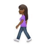 🚶🏾‍♀️ Emoji Mujer Caminando: Tono De Piel Oscuro Medio en LG Velvet.
