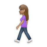 🚶🏽‍♀️ Emoji Mujer Caminando: Tono De Piel Medio en LG Velvet.
