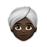 👳🏿‍♀️ Emoji Mujer Con Turbante: Tono De Piel Oscuro en LG Velvet.