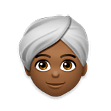 👳🏾‍♀️ Emoji Mujer Con Turbante: Tono De Piel Oscuro Medio en LG Velvet.