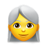 👩‍🦳 Emoji Frau: weißes Haar LG Velvet.