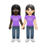 Emoji 👩🏿‍🤝‍👩🏻 Due Donne Che Si Tengono Per Mano: Carnagione Scura E Carnagione Chiara su LG Velvet.