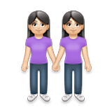 Emoji 👭🏻 Due Donne Che Si Tengono Per Mano: Carnagione Chiara su LG Velvet.