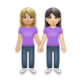 Emoji 👩🏼‍🤝‍👩🏻 Due Donne Che Si Tengono Per Mano: Carnagione Abbastanza Chiara E Carnagione Chiara su LG Velvet.
