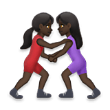 🤼🏿‍♀️ Emoji Mujeres Luchando, Tono De Piel Oscuro en LG Velvet.