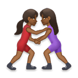 🤼🏾‍♀️ Emoji Mulheres Lutando, Pele Morena Escura na LG Velvet.