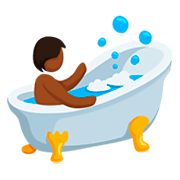 🛀🏾 Emoji Pessoa Tomando Banho: Pele Morena Escura na Messenger 1.0.