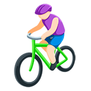 Émoji 🚴🏻 Cycliste : Peau Claire sur Messenger 1.0.