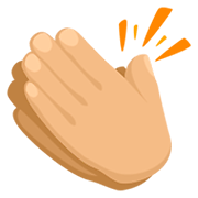 👏🏼 Emoji Mãos Aplaudindo: Pele Morena Clara na Messenger 1.0.