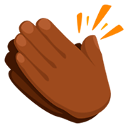 👏🏾 Emoji Mãos Aplaudindo: Pele Morena Escura na Messenger 1.0.